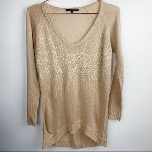 Matty M Sequin V-Neck Sweater